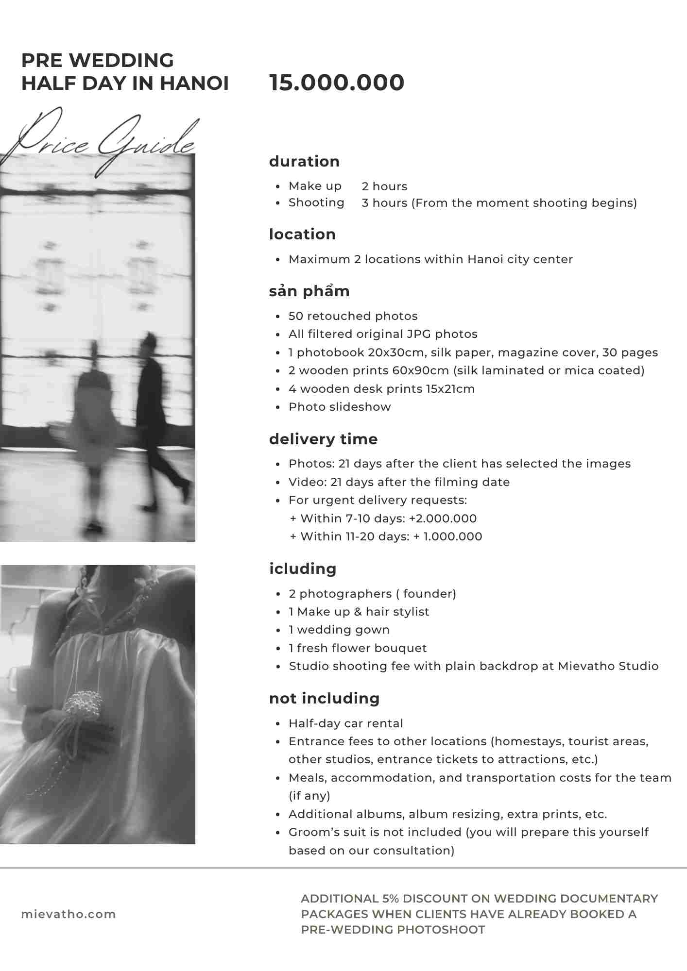 mievatho halfday package quotation